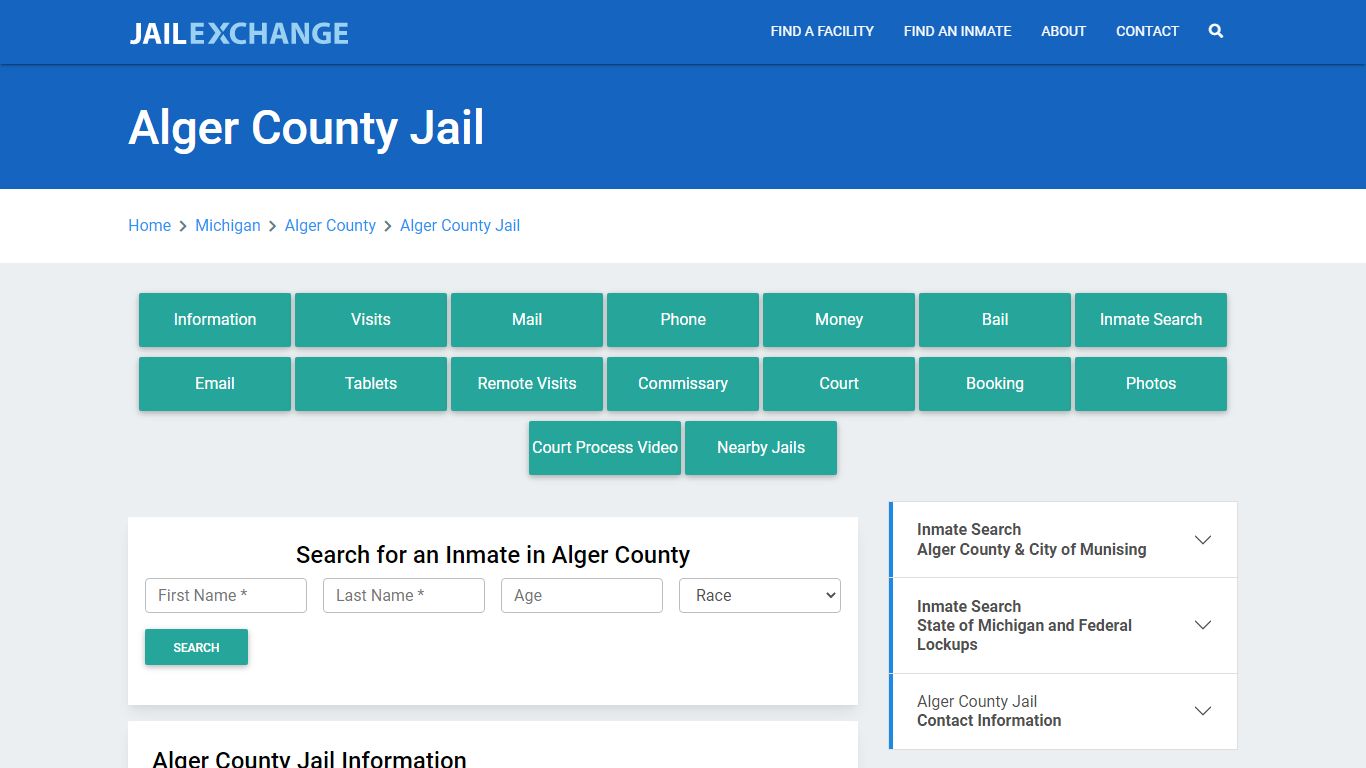 Alger County Jail Roster Lookup, MI, Inmate Search